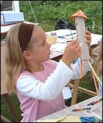 Pic: Young girl makes a rocket