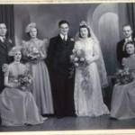 Monday 10 August 1942. The wedding of William Acton and Mary Nulty, St Nicholas’ Church, Whitehaven, Cumbria. Seated: Marjorie Noble (left), Vera Nulty (right). Standing (left to right): Joseph Acton, Elizabeth Walsh, William Acton, Mary Nulty, William Fisher. The Reverend C.E. Nurse conducted the wedding. Monday 10 August 1942. The wedding of William Acton and Mary Nulty, St Nicholas’ Church, Whitehaven, Cumbria. Seated: Marjorie Noble (left), Vera Nulty (right). Standing (left to right): Joseph Acton, Elizabeth Walsh, William Acton, Mary Nulty, William Fisher. The Reverend C.E. Nurse conducted the wedding.