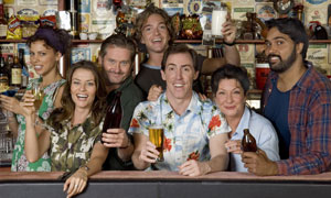 Supernova cast holding drinks