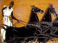 Panathenaic amphora showing  chariot race
