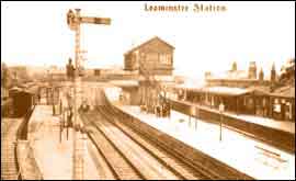In its time, Leominster was an important junction covering not only the Shrewsbury/Hereford main line.   Trains for Worcester, also the Kington branches, left from the east side of the station (on the left in the picture). Photograph c1910. (Lens of Sutton)