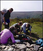 Ranger leading guided walk on Quantocks