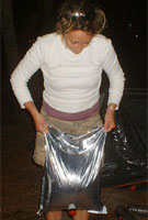 Emma with wine vat!