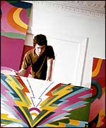 Dudley Edwards painting Paul McCartney's piano