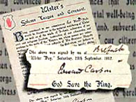 Sir Edward Carson's signature on Ulster's Solemn League and Covenant, 28 September 1912