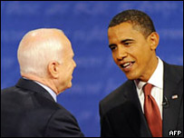 Hai ứng viên Barack Obama và John McCain