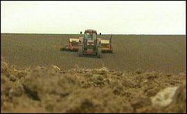 Tractor on hill 