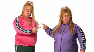 Matt Lucas (l) as Vicky Pollard, with Dawn French as Shelley Pollard