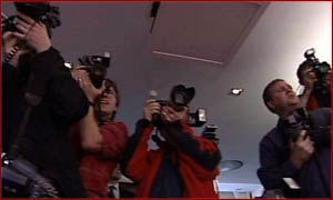 The press launch drew a scrum of photographers
