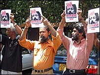 Media workers calling for the release of Tissainayagam