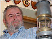 Barry with a miner's lamp