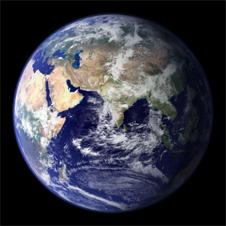 Hemisfério oriental. CRÉDITO: NASA Goddard Space Flight Center