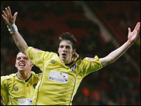 Greg Halford celebrating a goal