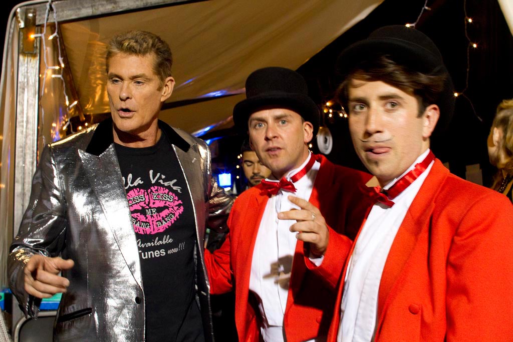 The Hoff, Scott Mills and Nick Grimshaw