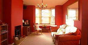 Luxurious red living room
