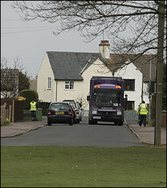 Truck arrives