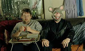 Johnny Vegas as Moz and James Foster as Cartoon Head
 in Ideal 