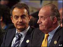 Zapatero e rei Juan Carlos