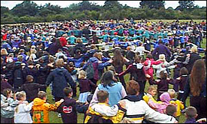 Children in the circle.