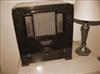 1930s radio and lamp on side table