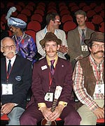 Kev waits with his fellow competitors