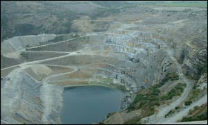 Looking down Delabole Slate Quarry