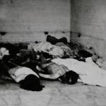 More scenes inside the infamous Belsen Concentration Camp.  10,000 unburied dead were found at this camp.  Another 13,000 died shortly after.