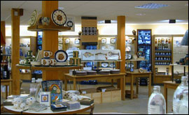Inside the showroom at Jersey Pottery