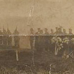 On the back of this picture it reads 'This fellow was shot for smoking on a farm by the police 1942'. The chap with a cross above his head is my grandad Wallace Smedley. The photo is also partially stamped in a circle 'Stala' and 'Gepru' On the back of this picture it reads 'This fellow was shot for smoking on a farm by the police 1942'. The chap with a cross above his head is my grandad Wallace Smedley. The photo is also partially stamped in a circle 'Stala' and 'Gepru'