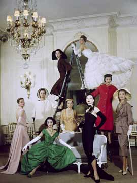 Dior's house models with outfit from the Dior Spring/Summer collection 1957. Photo copyright Cecil Beaton