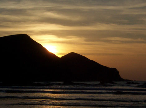 Sunset over Crackington Haven
