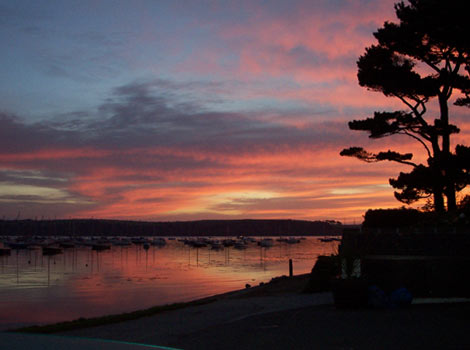 Sunset over Mylor Harbour
