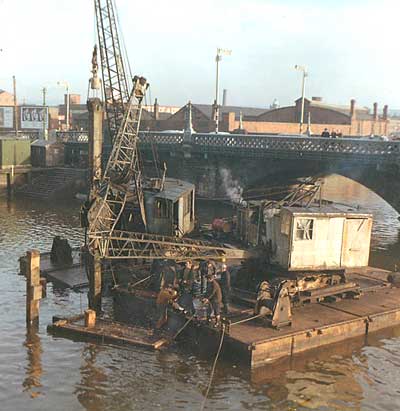 Cranes at Belfast's Queen Elizabeth II Bridge in February 1966. Photo taken by Peter Bannister.