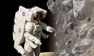 Nina Sulman (Michelle Joseph) space walks in the rings of Saturn