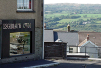 Golygfa o'r cwm o'r Tymbl.
