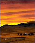 Picture: sunset in the Gobi desert
