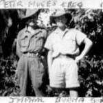 Peter John Henry Hughes and Reg Stone serving at RAF Station Commila Bengal 1944. The Photograph was taken when Reg met his old pal on a trip to Imphal on the Burma Border. Peter John Henry Hughes and Reg Stone serving at RAF Station Commila Bengal 1944. The Photograph was taken when Reg met his old pal on a trip to Imphal on the Burma Border.