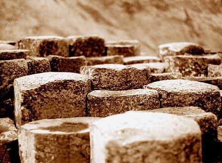 Close up of the Rocks at the Giant's Causeway - North Antrim Coast
