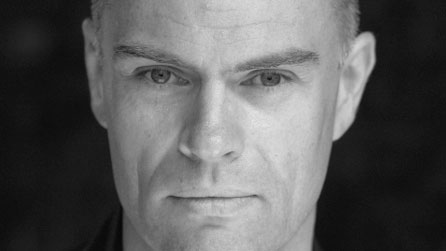 Black and white photograph of Julian Lewis Jones © Craig Sugden