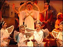 The nativity scene.