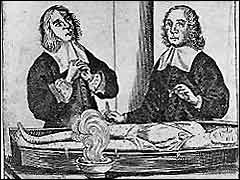 Dissecting a victim of the plague.