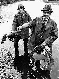 Jim Sloan (Lt.) and the late Eddie Chesters 1984 photo taken by Jackie Sloan