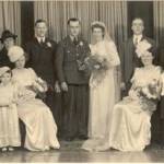 Left to right, Joseph and lily Ball, (parents), Freda Inwood and Betty Ball (bridesmaids), Peter Bullock (best man) Ivor and Una Ball, Hubert and Lucy Palmer (parents) Edna Palmer (bridesmaid) and Jeffrey Palmer (pageboy) Left to right, Joseph and lily Ball, (parents), Freda Inwood and Betty Ball (bridesmaids), Peter Bullock (best man) Ivor and Una Ball, Hubert and Lucy Palmer (parents) Edna Palmer (bridesmaid) and Jeffrey Palmer (pageboy)