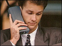 A 'brick' style mobile phone, as used in the 80s