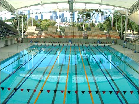 View of length of pool
