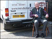 Albert Lain on one of his chairs