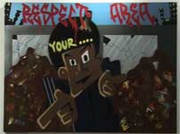 Themed graffiti art on display
