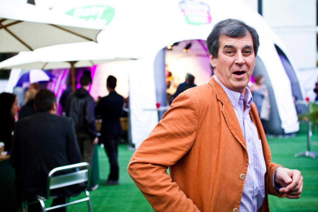 Man in an orange jacket