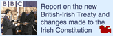 Image of Northern Ireland Secretary Peter Mandelson and Irish Foreign Affairs Minister David Andrews after signing the new British-Irish Treaty, Dublin, 2 December 1999