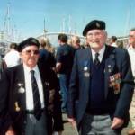 Sunday 26 June 2005. Gordon Hunter (left) and Alan Aitkenhead (right) enjoying the WW2 commemorations at Whitehaven, Cumbria.   Gordon and Alan marched in the WW2 ‘Victory Parade’ that day. They are both Normandy Veterans. [Photograph by Joseph Ritson]